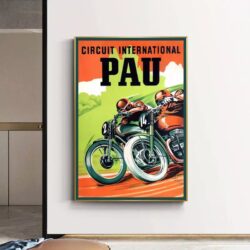 cartel de motociclista vintage