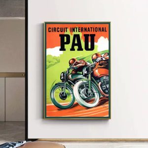 cartel de motociclista vintage
