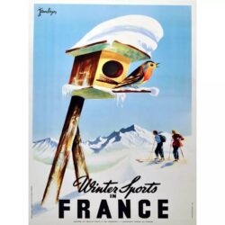 cartel de esqui vintage 1