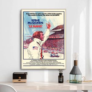 cartel pelicula le mans steve mcqueen
