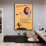 cartel de futbol vintage 1