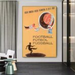 cartel de futbol vintage 1