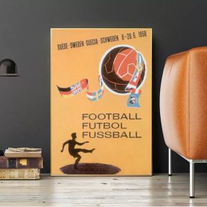 cartel de futbol vintage 1