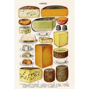 cartel de queso vintage