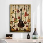 cartel de guitarra vintage