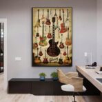 cartel de guitarra vintage