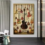 cartel de guitarra vintage