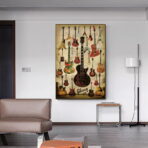 cartel de guitarra vintage