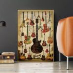cartel de guitarra vintage