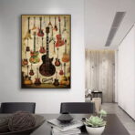 cartel de guitarra vintage