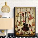 cartel de guitarra vintage