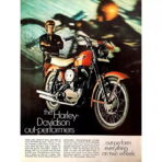 cartel vintage de harley davidson