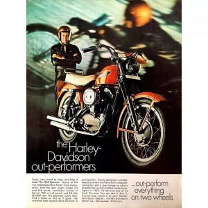 cartel vintage de harley davidson