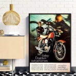 cartel vintage de harley davidson