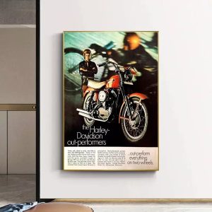 cartel vintage de harley davidson