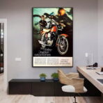 cartel vintage de harley davidson