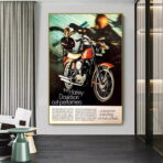 cartel vintage de harley davidson