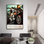 cartel vintage de harley davidson