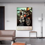 cartel vintage de harley davidson