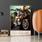 cartel vintage de harley davidson