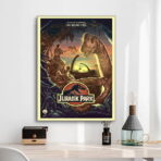 cartel parque jurasico vintage