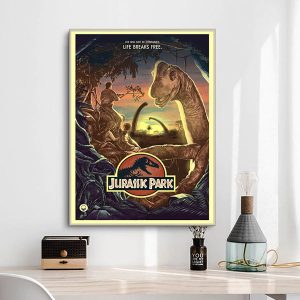 cartel parque jurasico vintage