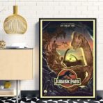 cartel parque jurasico vintage