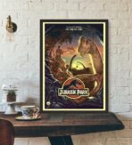 cartel parque jurasico vintage