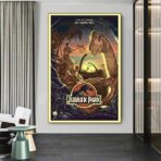 cartel parque jurasico vintage