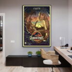 cartel parque jurasico vintage