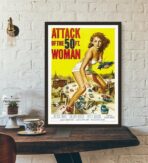 cartel de pelicula el ataque de la mujer de 50 pies
