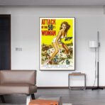 cartel de pelicula el ataque de la mujer de 50 pies