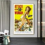 cartel de pelicula el ataque de la mujer de 50 pies