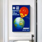 cartel vintage en globo aerostatico
