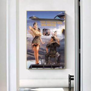 cartel de aviacion pin up