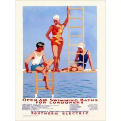 cartel vintage de piscina