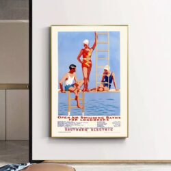 cartel vintage de piscina