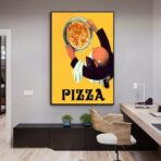 cartel de pizza vintage
