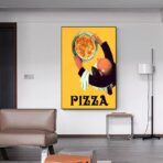 cartel de pizza vintage