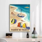 cartel de playa vintage