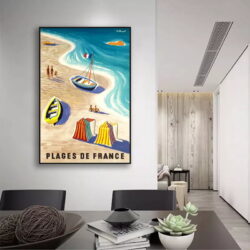 cartel de playa vintage