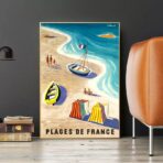 cartel de playa vintage