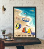 cartel de playa vintage