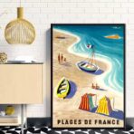 cartel de playa vintage