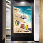cartel de playa vintage