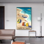 cartel de playa vintage
