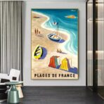 cartel de playa vintage