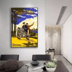 cartel publicitario de moto vintage