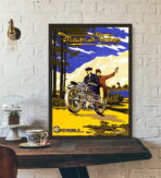 cartel publicitario de moto vintage