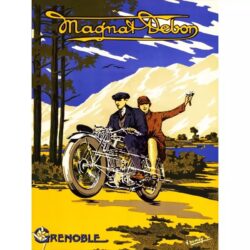 cartel publicitario de moto vintage